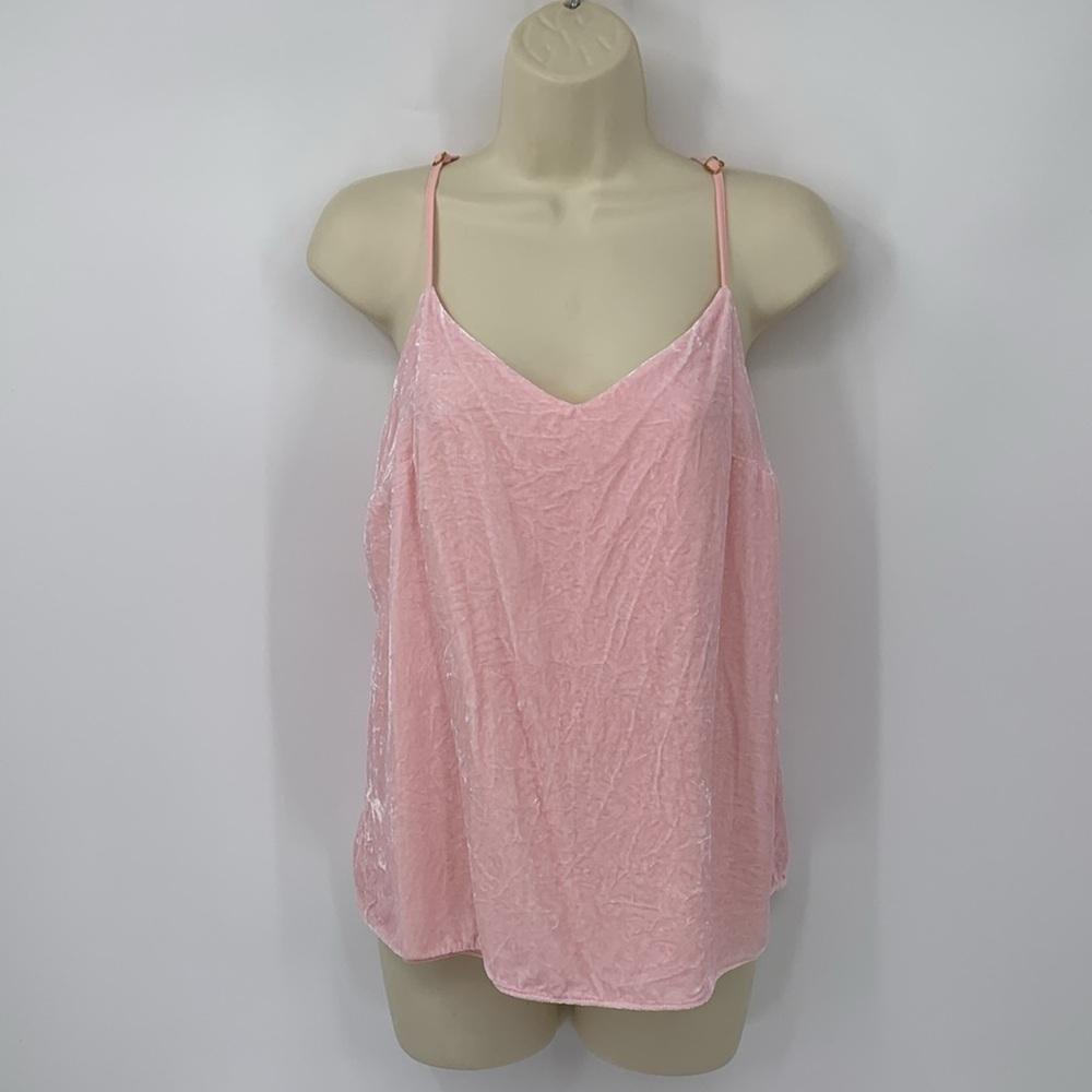 Lilly Pulitzer crushed velvet tank top shirt blouse pink racerback Small
